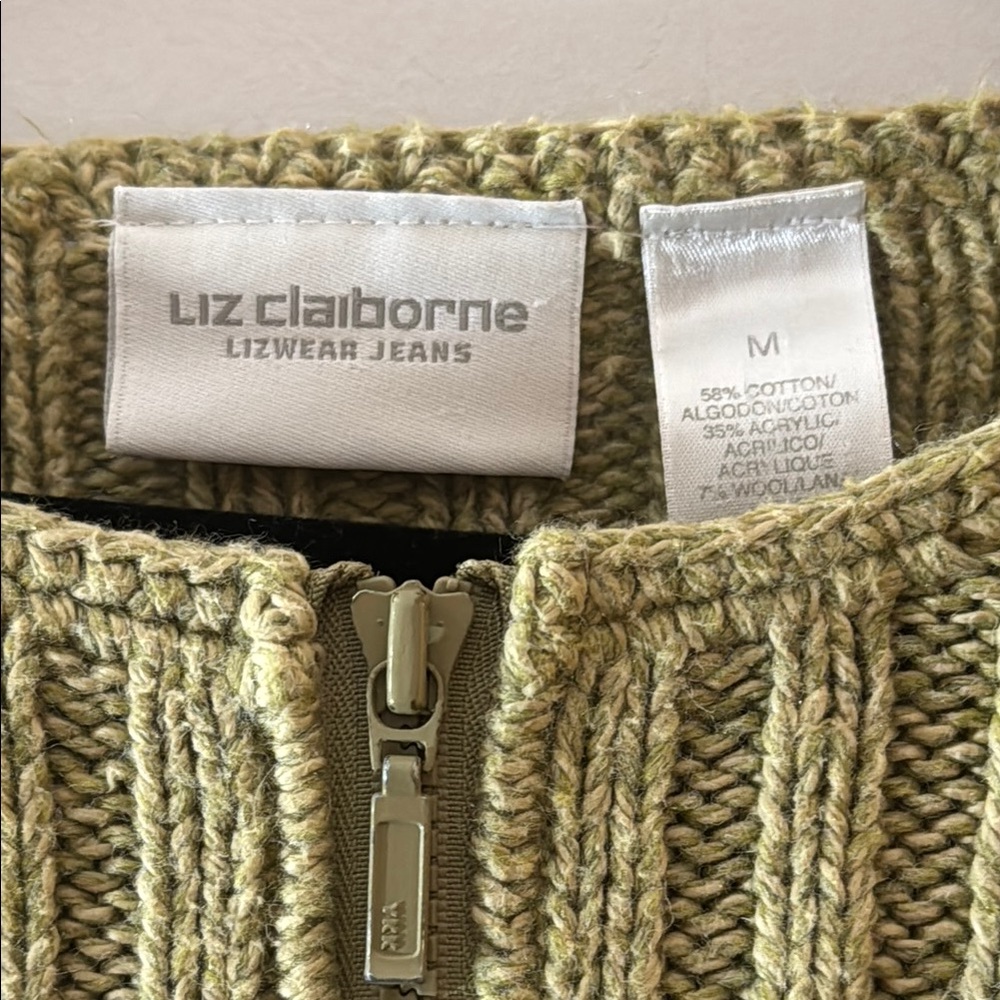 Green Ribbed Sweater - Picture 2 of 4